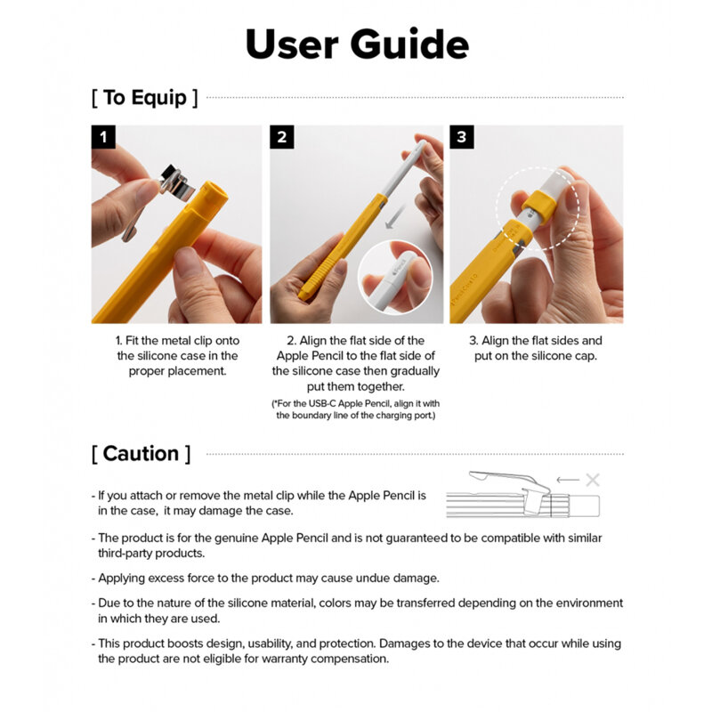 Husa Apple Pencil premium din silicon Ringke, roz