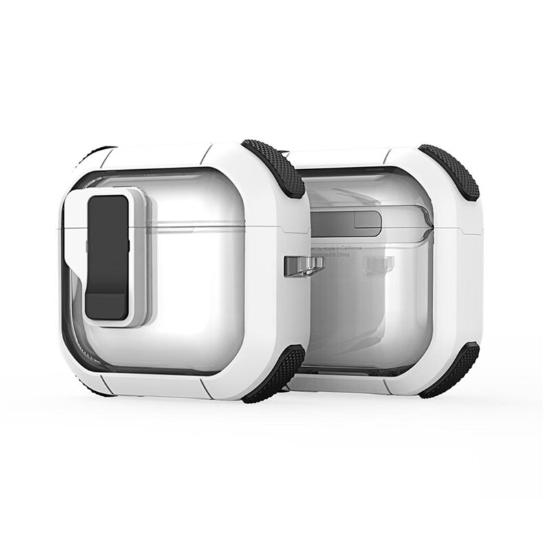 Husa Apple AirPods 4 Dux Ducis PECN Series, alb / negru