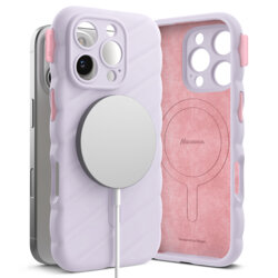 Husa iPhone 16 Pro Macaron Silicone MagSafe, mov