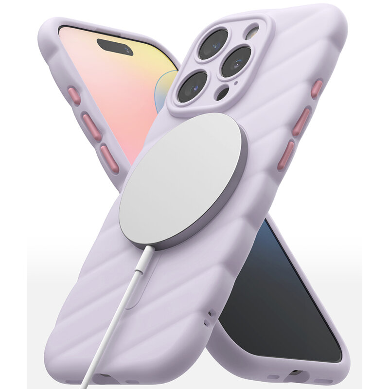 Husa iPhone 16 Pro Macaron Silicone MagSafe, mov