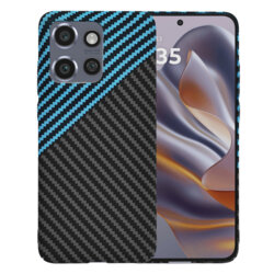 Husa Motorola ThinkPhone 25 Techsuit Carbonite FiberShell, bleu