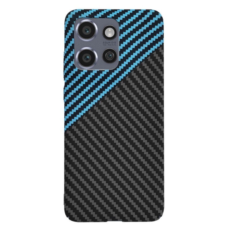 Husa Motorola ThinkPhone 25 Techsuit Carbonite FiberShell, bleu