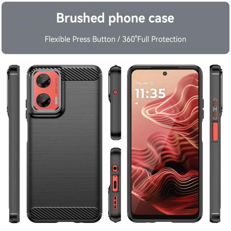 Husa Motorola Moto G55 Techsuit Carbon Silicone, albastru