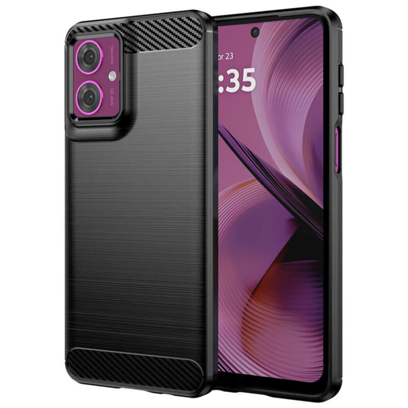 Husa Motorola Moto G55 Techsuit Carbon Silicone, negru