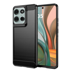 Husa Motorola Moto G75 Techsuit Carbon Silicone, negru