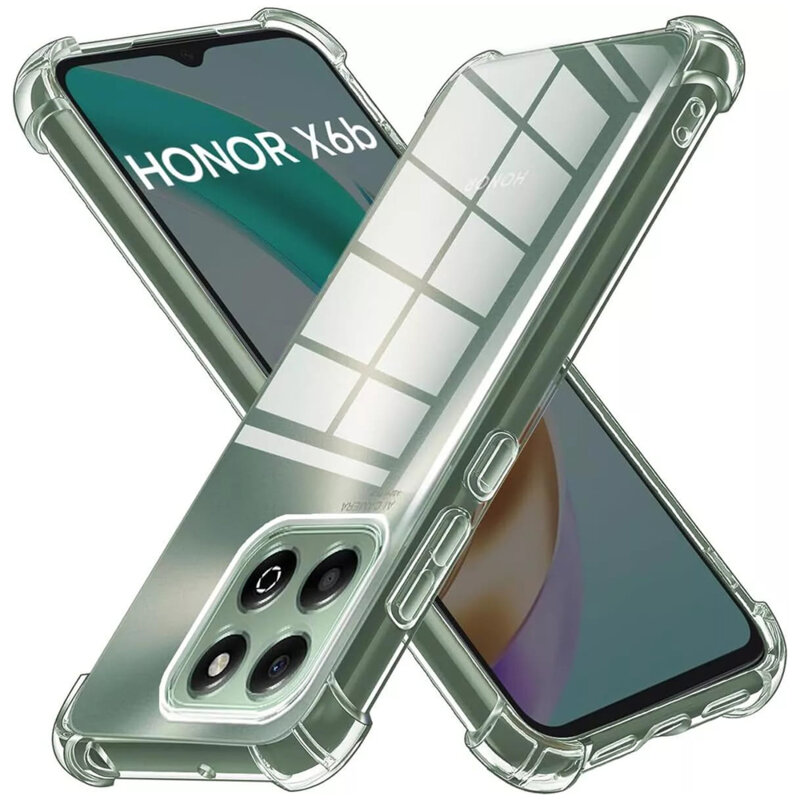 Husa Honor X6b Techsuit Shockproof Clear Silicone, transparenta