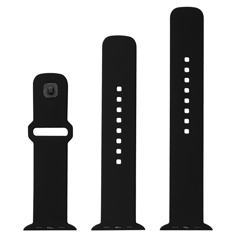 Curea Apple Watch 1 38mm Fixed Silicone Sporty Strap Set, negru