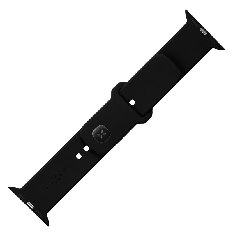 Curea Apple Watch 10 42mm Fixed Silicone Sporty Strap Set, negru