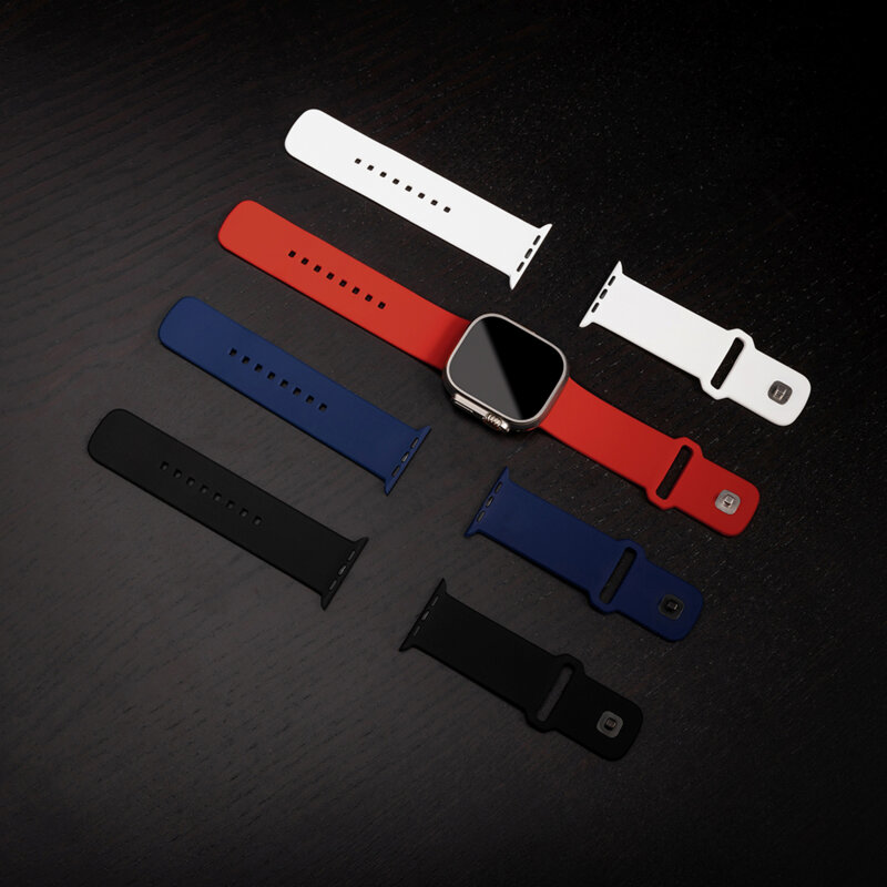 Curea Apple Watch Ultra Fixed Silicone Sporty Strap Set, negru