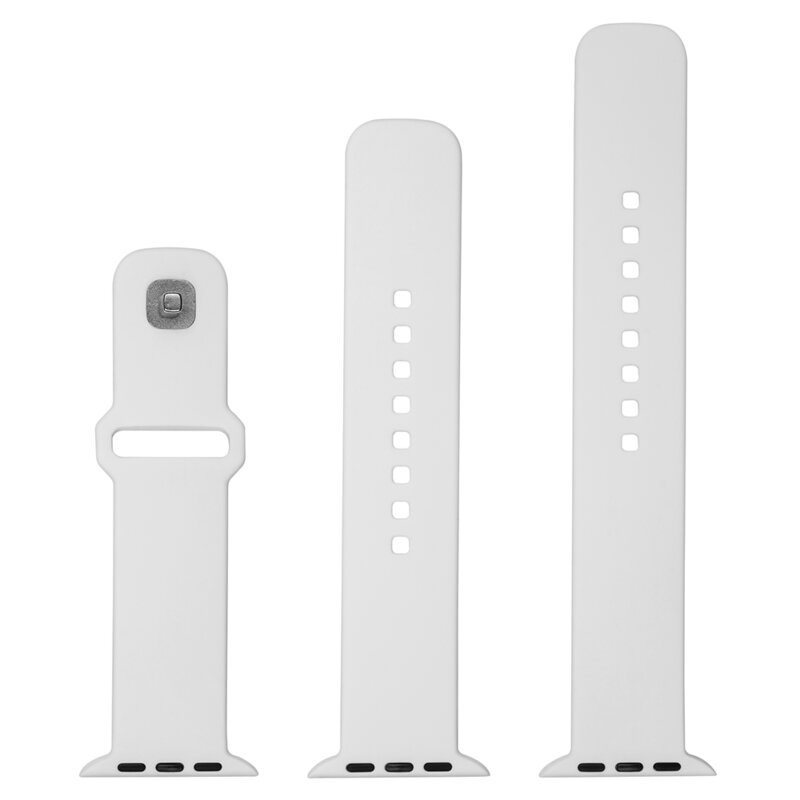 Curea Apple Watch 10 46mm Fixed Silicone Sporty Strap Set, alb