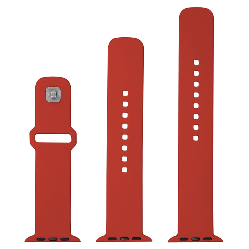 Curea Apple Watch 10 46mm Fixed Silicone Sporty Strap Set, rosu