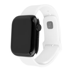 Curea Apple Watch 1 38mm Fixed Silicone Sporty Strap Set, alb