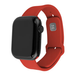 Curea Apple Watch 10 42mm Fixed Silicone Sporty Strap Set, rosu