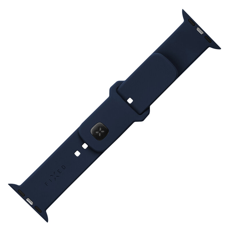Curea Apple Watch 10 42mm Fixed Silicone Sporty Strap Set, albastru