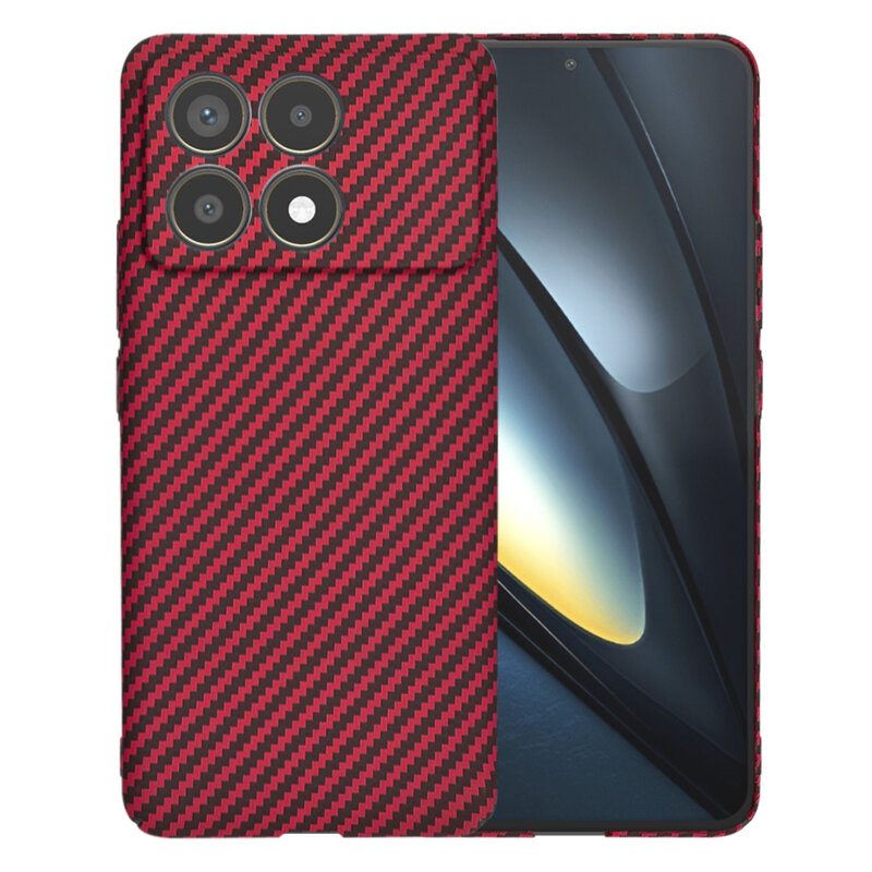 Husa Xiaomi Poco F6 Pro Techsuit Carbonite FiberShell, rosu
