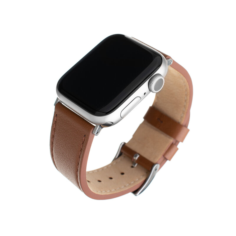 Curea Apple Watch 6 44mm Fixed Leather Strap, maro
