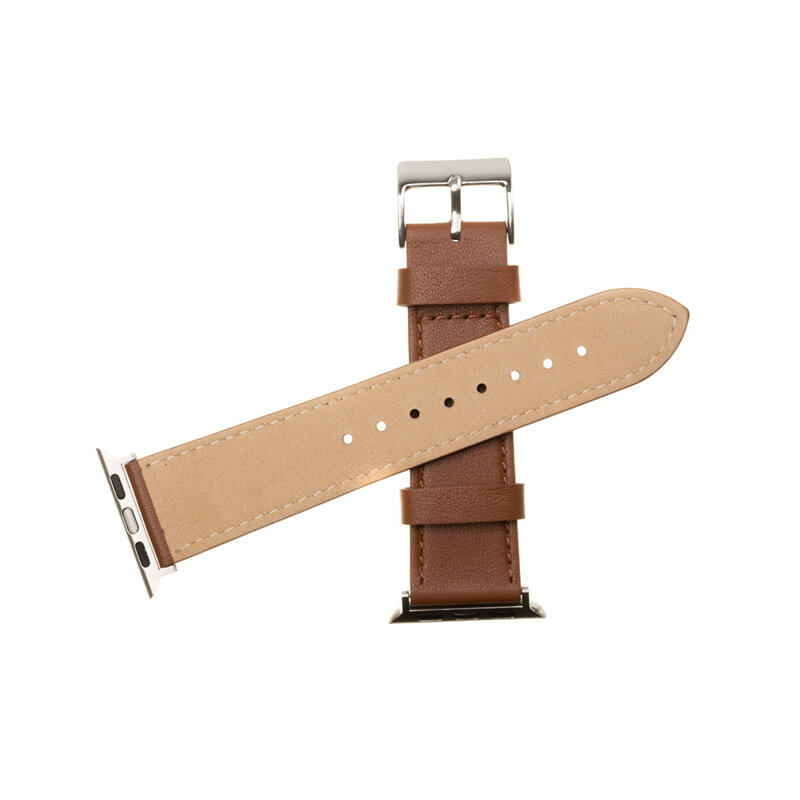 Curea Apple Watch SE 44mm Fixed Leather Strap, maro