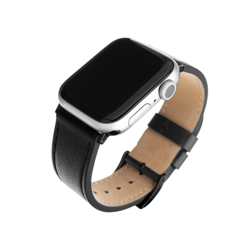 Curea Apple Watch 4 44mm Fixed Leather Strap, negru