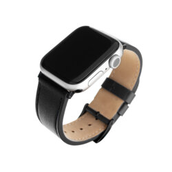 Curea Apple Watch 1 38mm Fixed Leather Strap, negru
