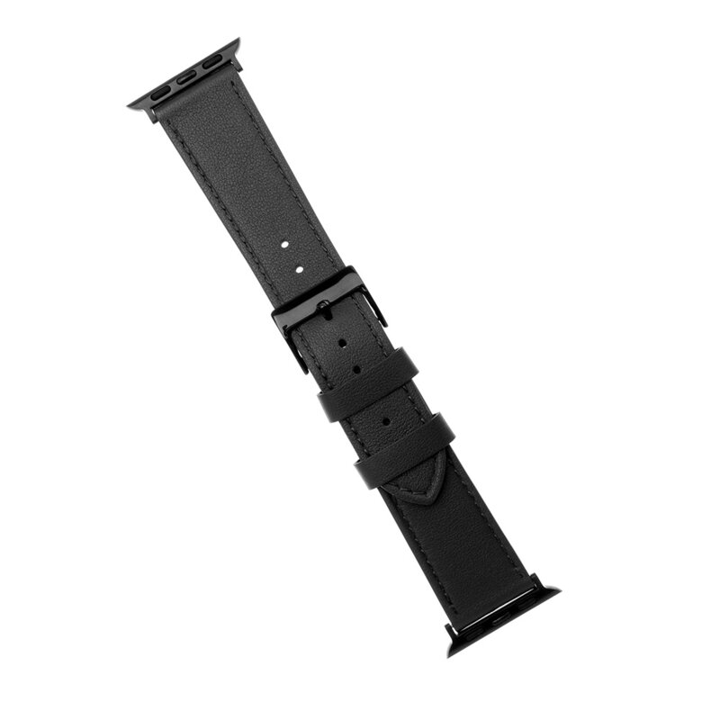 Curea Apple Watch 1 38mm Fixed Leather Strap, negru