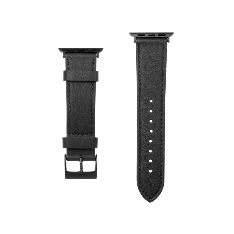 Curea Apple Watch 1 38mm Fixed Leather Strap, negru