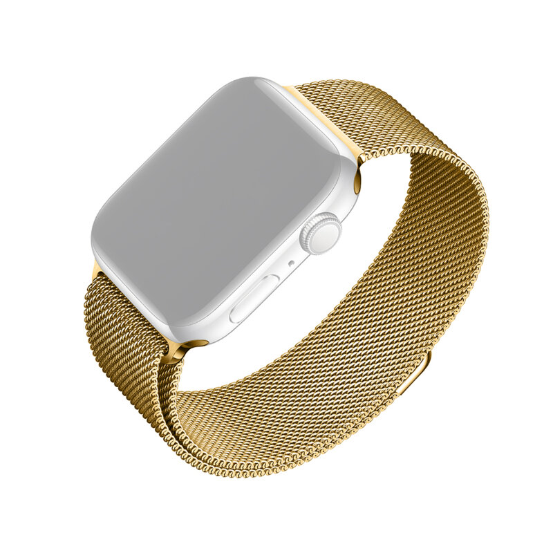 Curea Apple Watch 6 44mm Fixed Mesh Strap, auriu
