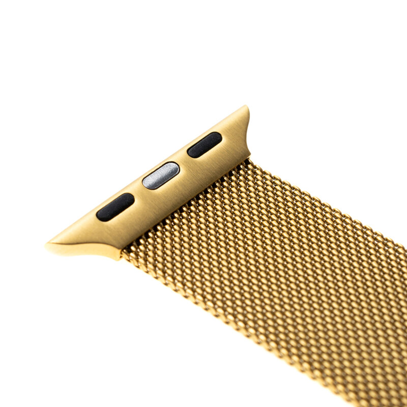 Curea Apple Watch 10 46mm Fixed Mesh Strap, auriu