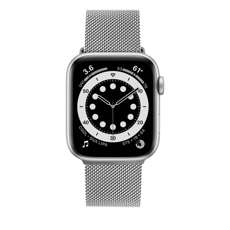 Curea Apple Watch 10 46mm Fixed Mesh Strap, argintiu