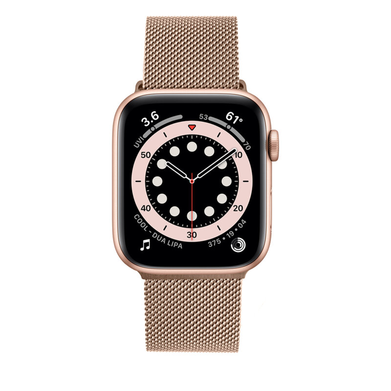Curea Apple Watch 1 38mm Fixed Mesh Strap, roz auriu