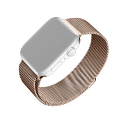 Curea Apple Watch 3 38mm Fixed Mesh Strap, roz auriu