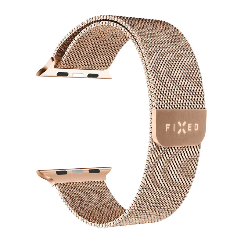Curea Apple Watch 3 38mm Fixed Mesh Strap, roz auriu