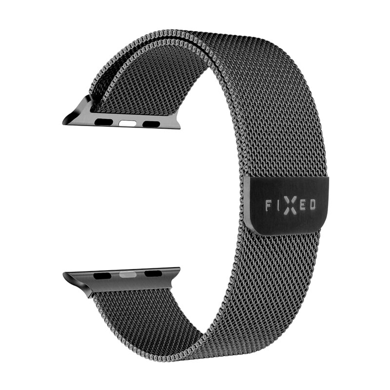 Curea Apple Watch 10 42mm Fixed Mesh Strap, negru