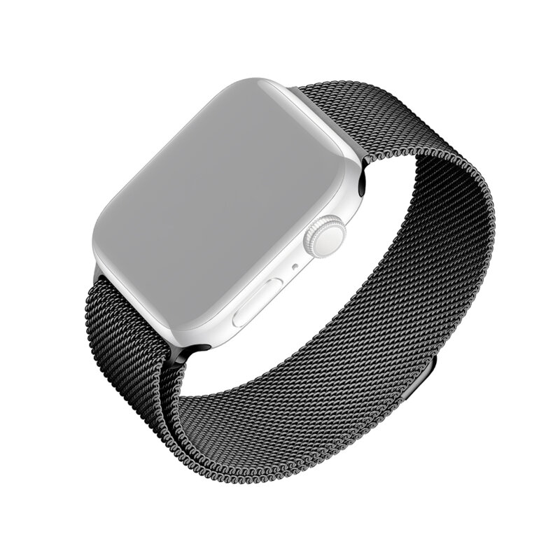 Curea Apple Watch 10 42mm Fixed Mesh Strap, negru