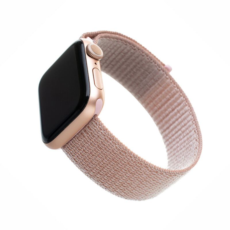 Curea Apple Watch 6 44mm Fixed Nylon Strap, roz auriu