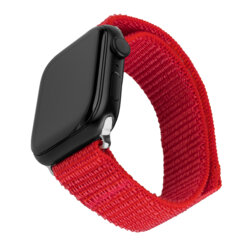 Curea Apple Watch 5 44mm Fixed Nylon Strap, rosu