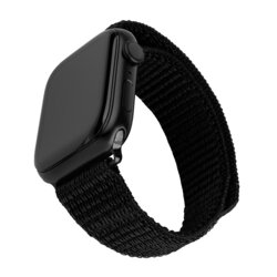 Curea Apple Watch 10 42mm Fixed Nylon Sporty Strap, negru