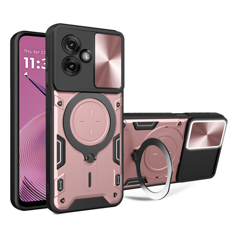 Husa Motorola Moto G55 Techsuit CamGuard Pro, roz auriu