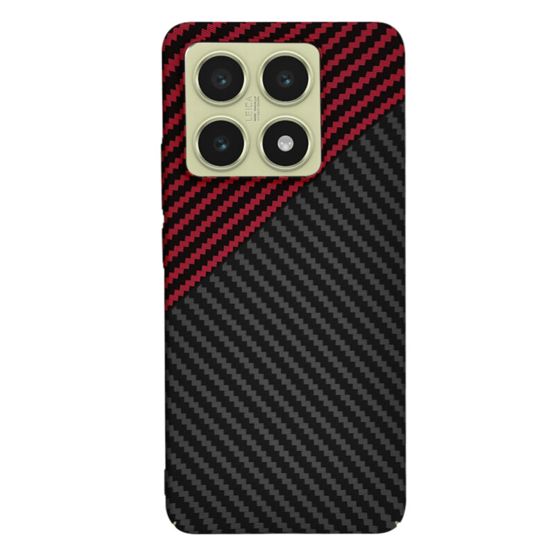 Husa Xiaomi 14T Techsuit Carbonite FiberShell, rosu inchis