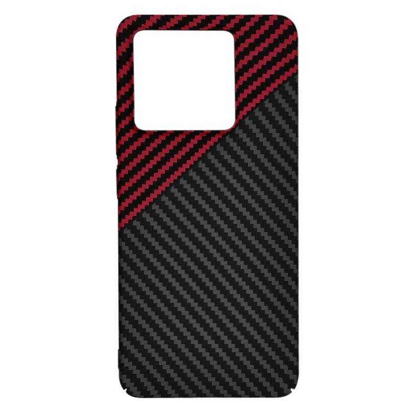 Husa Xiaomi 14T Techsuit Carbonite FiberShell, rosu inchis