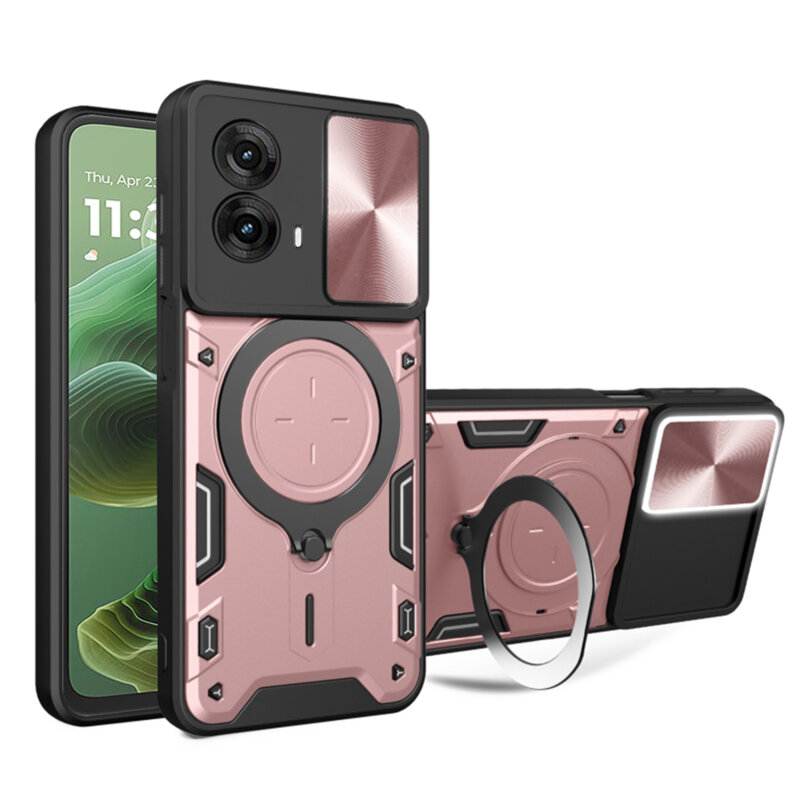 Husa Motorola Moto G35 Techsuit CamGuard Pro, roz auriu