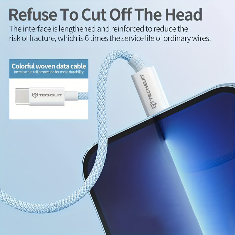 Cablu Super Fast Charging tip C PD60W Techsuit, 1m, galben