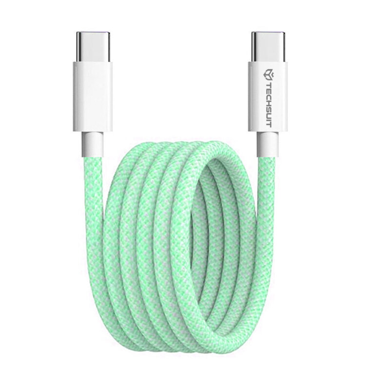 Cablu Super Fast Charging tip C PD60W Techsuit, 1m, verde