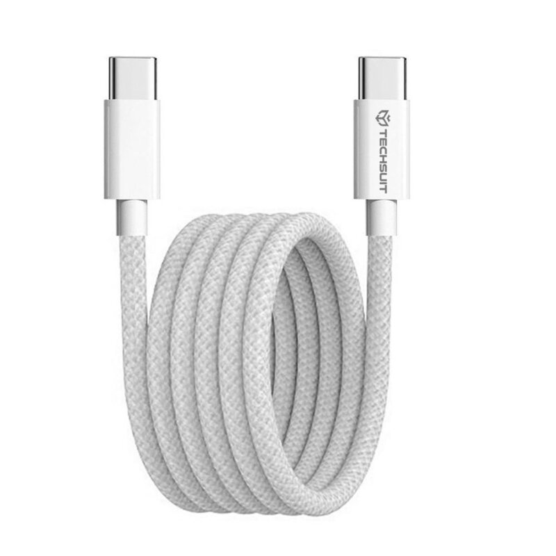 Cablu Super Fast Charging tip C PD60W Techsuit, 1m, gri