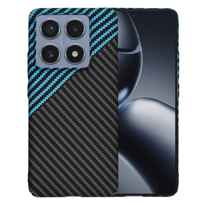Husa Xiaomi 14T Pro Techsuit Carbonite FiberShell, bleu