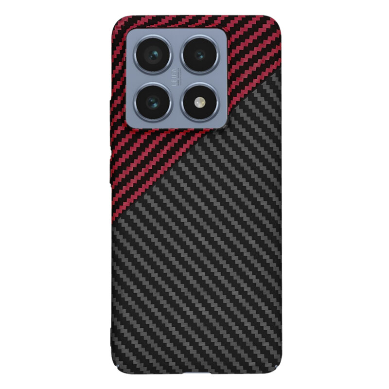 Husa Xiaomi 14T Pro Techsuit Carbonite FiberShell, rosu inchis
