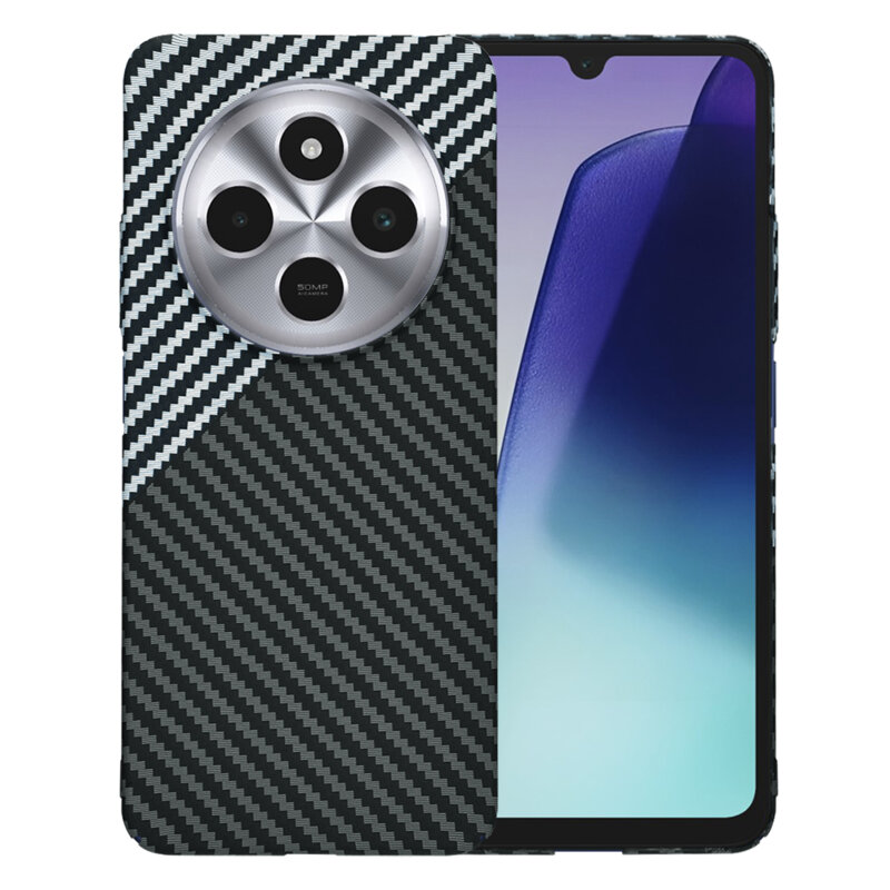 Husa Xiaomi Redmi 14C Techsuit Carbonite FiberShell, gri
