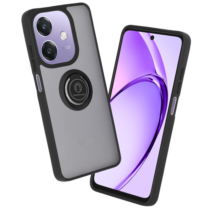 Husa Oppo A40 4G Techsuit Glinth cu inel suport stand magnetic, negru