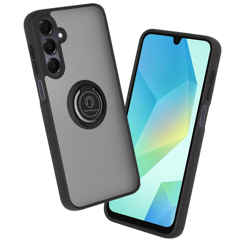 Husa Samsung Galaxy A16 Techsuit Glinth cu inel suport stand magnetic, negru