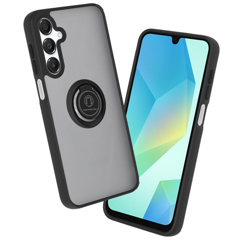 Husa Samsung Galaxy A16 5G Techsuit Glinth cu inel suport stand magnetic, negru