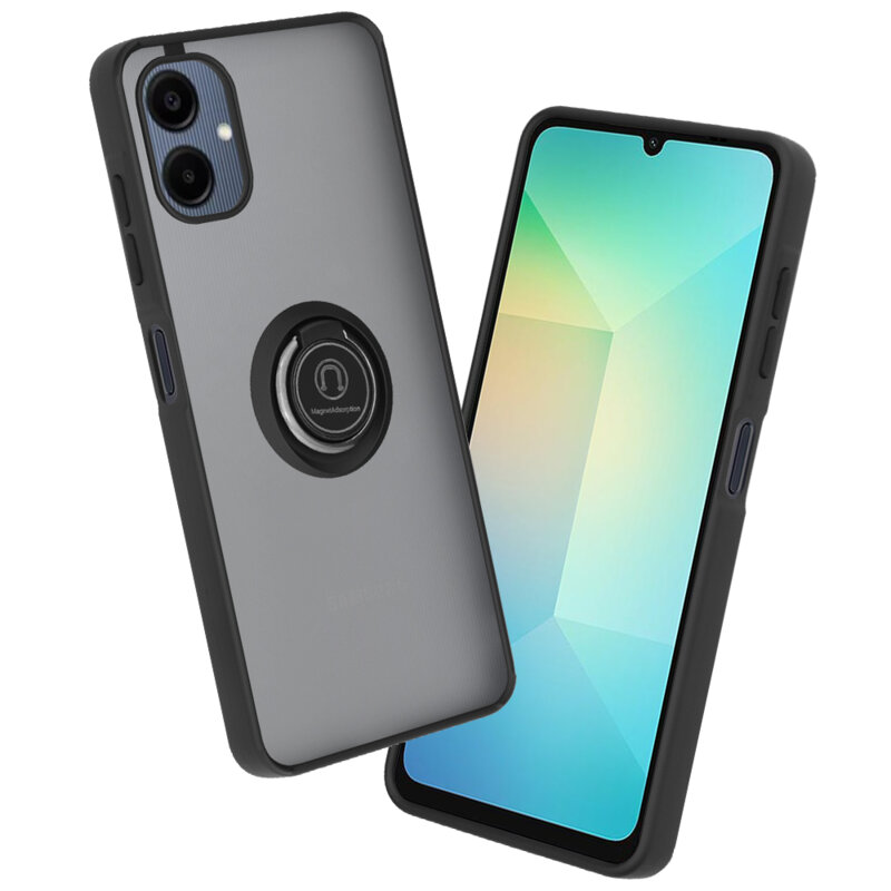 Husa Samsung Galaxy A06 Techsuit Glinth cu inel suport stand magnetic, negru